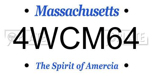 4WCM64 Massachusetts License Plate