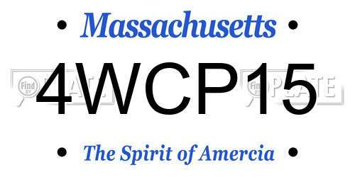4WCP15 Massachusetts License Plate