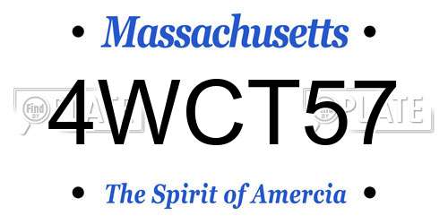 4WCT57 Massachusetts License Plate