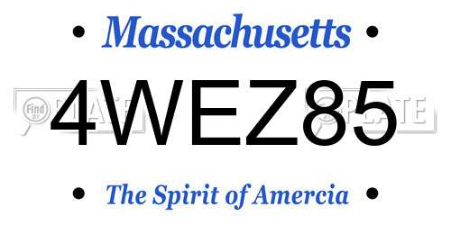 4WEZ85 Massachusetts License Plate