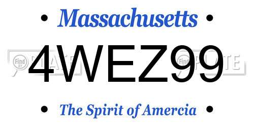 4WEZ99 Massachusetts License Plate