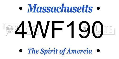 4WF190 Massachusetts License Plate