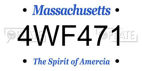 4WF471 Massachusetts License Plate
