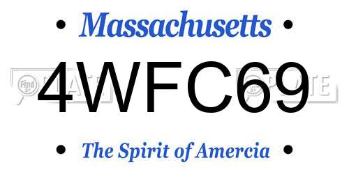 4WFC69 Massachusetts License Plate