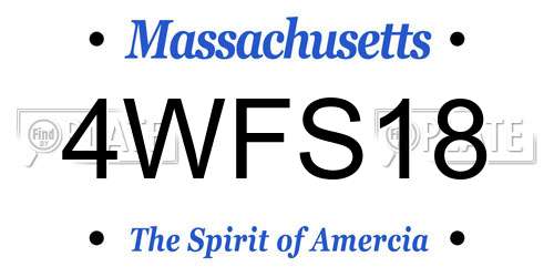 4WFS18 Massachusetts License Plate