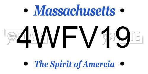 4WFV19 Massachusetts License Plate