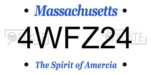 4WFZ24 Massachusetts License Plate