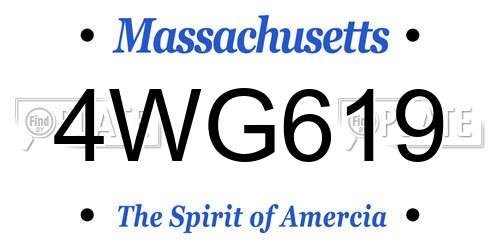 4WG619 Massachusetts License Plate