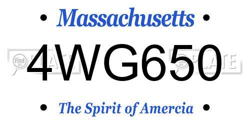 4WG650 Massachusetts License Plate