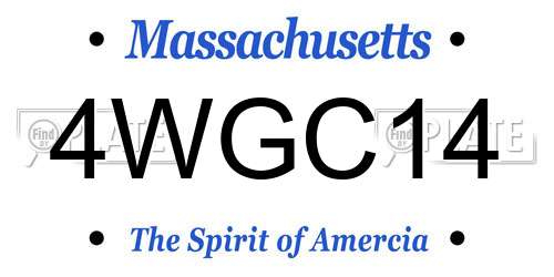 4WGC14 Massachusetts License Plate