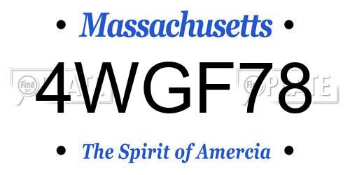 4WGF78 Massachusetts License Plate