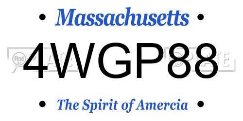 4WGP88 Massachusetts License Plate
