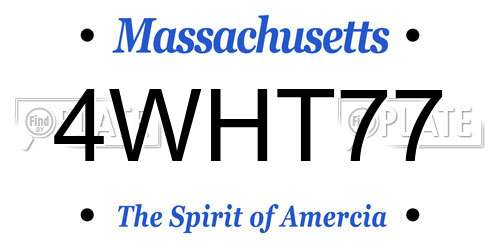 4WHT77 Massachusetts License Plate