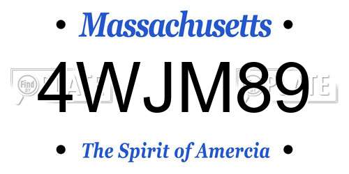 4WJM89 Massachusetts License Plate