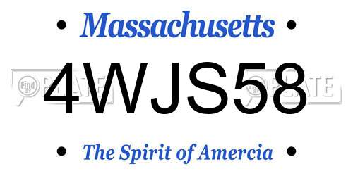 4WJS58 Massachusetts License Plate