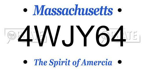4WJY64 Massachusetts License Plate