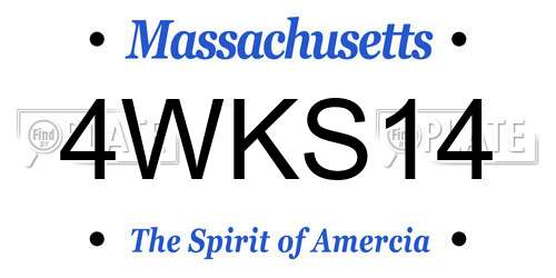 4WKS14 Massachusetts License Plate