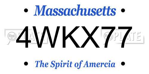 4WKX77 Massachusetts License Plate