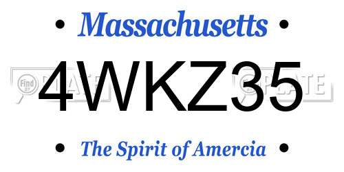 4WKZ35 Massachusetts License Plate