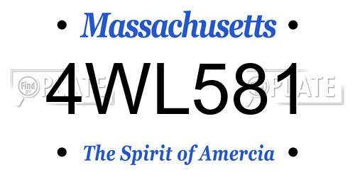 4WL581 Massachusetts License Plate
