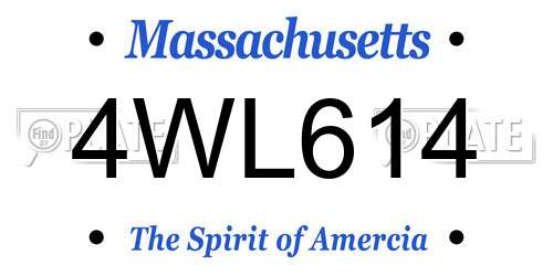 4WL614 Massachusetts License Plate