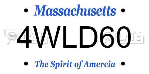 4WLD60 Massachusetts License Plate