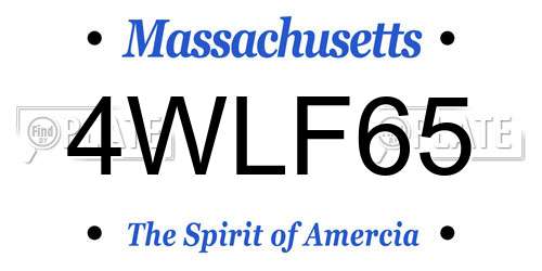 4WLF65 Massachusetts License Plate