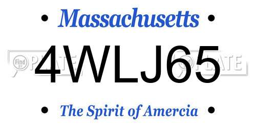 4WLJ65 Massachusetts License Plate