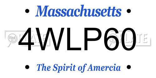 4WLP60 Massachusetts License Plate