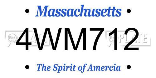 4WM712 Massachusetts License Plate