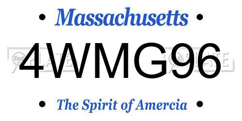 4WMG96 Massachusetts License Plate