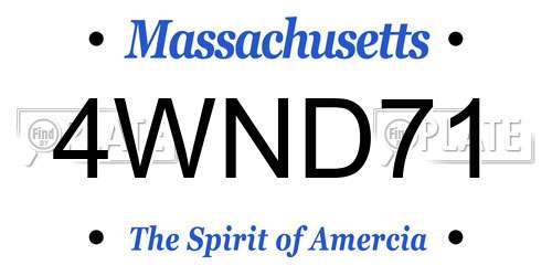 4WND71 Massachusetts License Plate