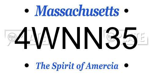 4WNN35 Massachusetts License Plate