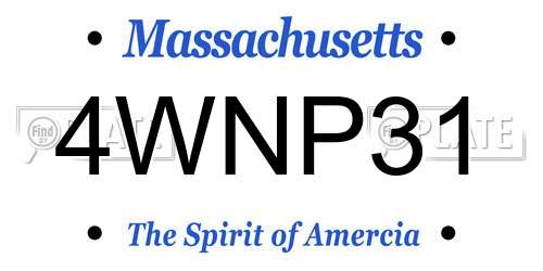 4WNP31 Massachusetts License Plate