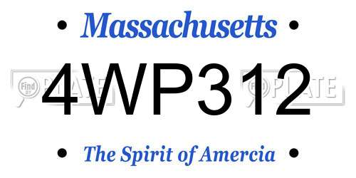 4WP312 Massachusetts License Plate