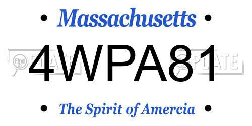 4WPA81 Massachusetts License Plate