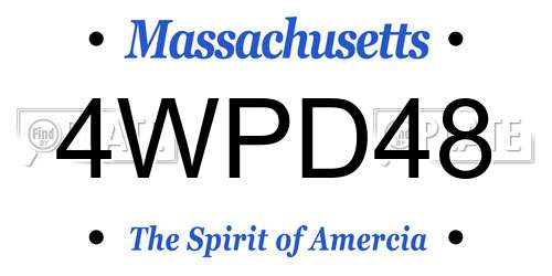 4WPD48 Massachusetts License Plate