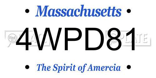 4WPD81 Massachusetts License Plate