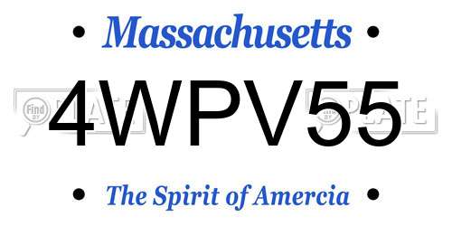 4WPV55 Massachusetts License Plate