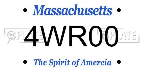 4WR00 Massachusetts License Plate