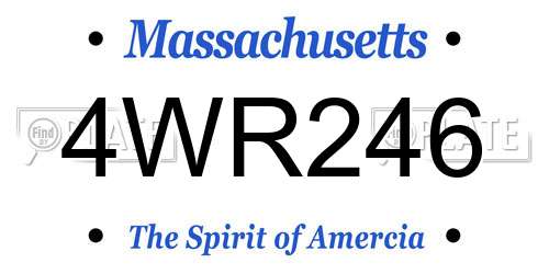 4WR246 Massachusetts License Plate