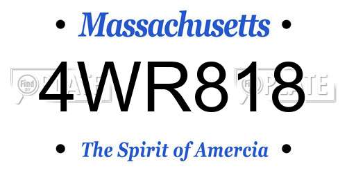 4WR818 Massachusetts License Plate