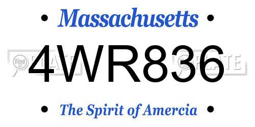 4WR836 Massachusetts License Plate