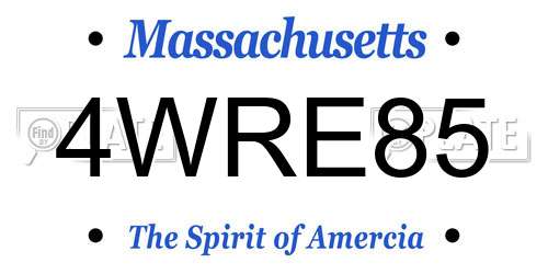 4WRE85 Massachusetts License Plate