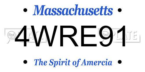 4WRE91 Massachusetts License Plate
