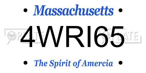 4WRI65 Massachusetts License Plate