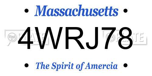 4WRJ78 Massachusetts License Plate