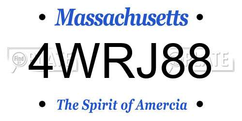 4WRJ88 Massachusetts License Plate