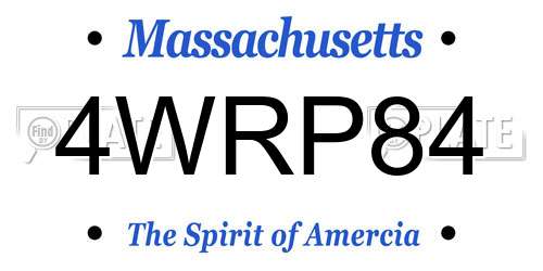 4WRP84 Massachusetts License Plate