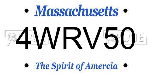 4WRV50 Massachusetts License Plate